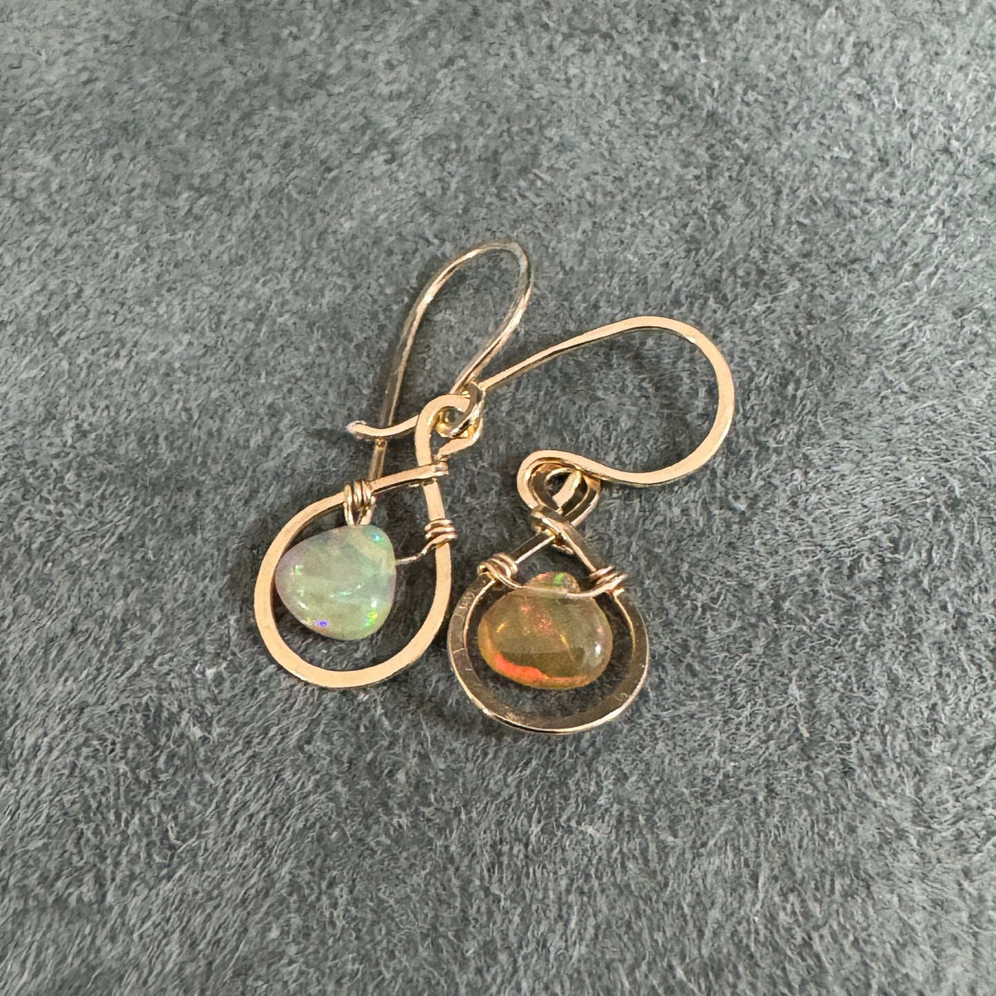 Opal Dew Drop Earrings - Gold Filled