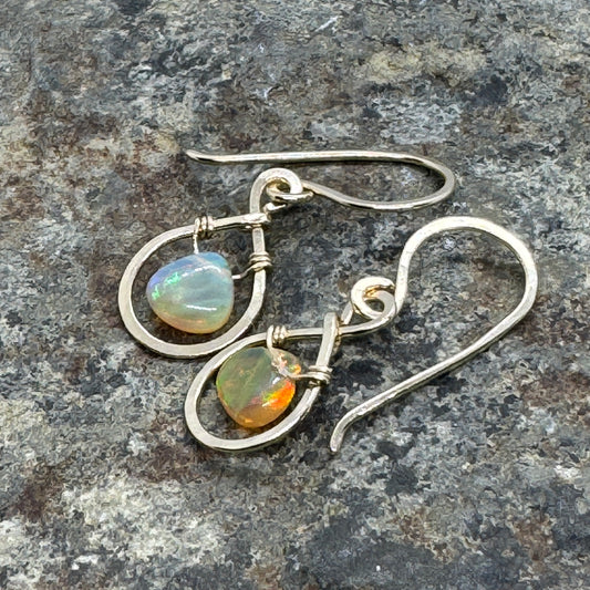 Opal Dew Drop Earrings - Gold Filled