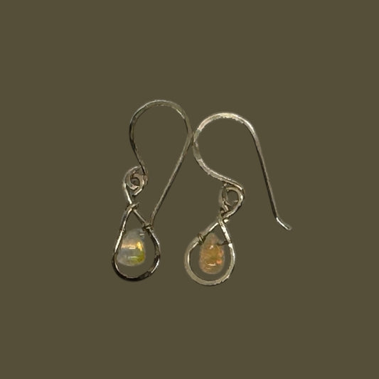 Opal Dew Drop Earrings - Gold Filled