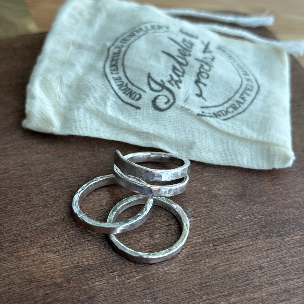Custom Order - Silver Bangle Remade into Rings