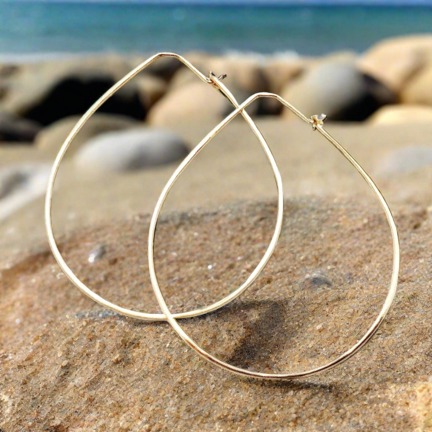 Large Dew Drop Hoops