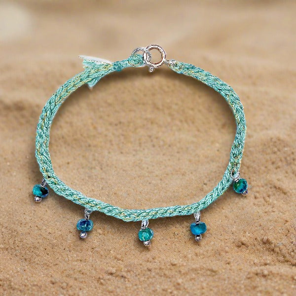 Crochet Bracelet With Azurite