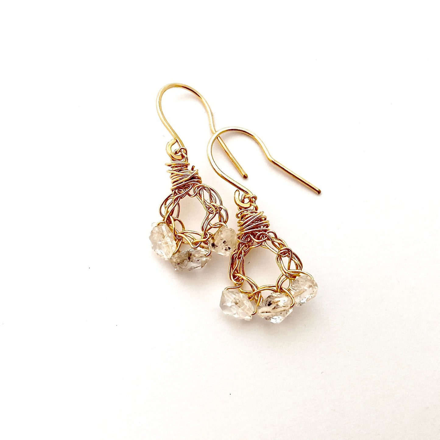 Herkimer Diamond Crochet Earrings