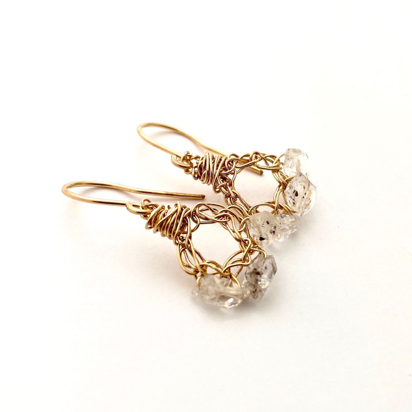 Herkimer Diamond Crochet Earrings