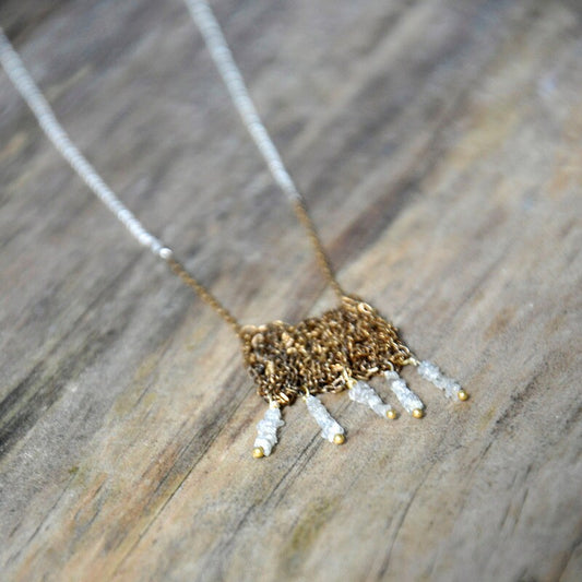 Square Crochet Pendant Necklace