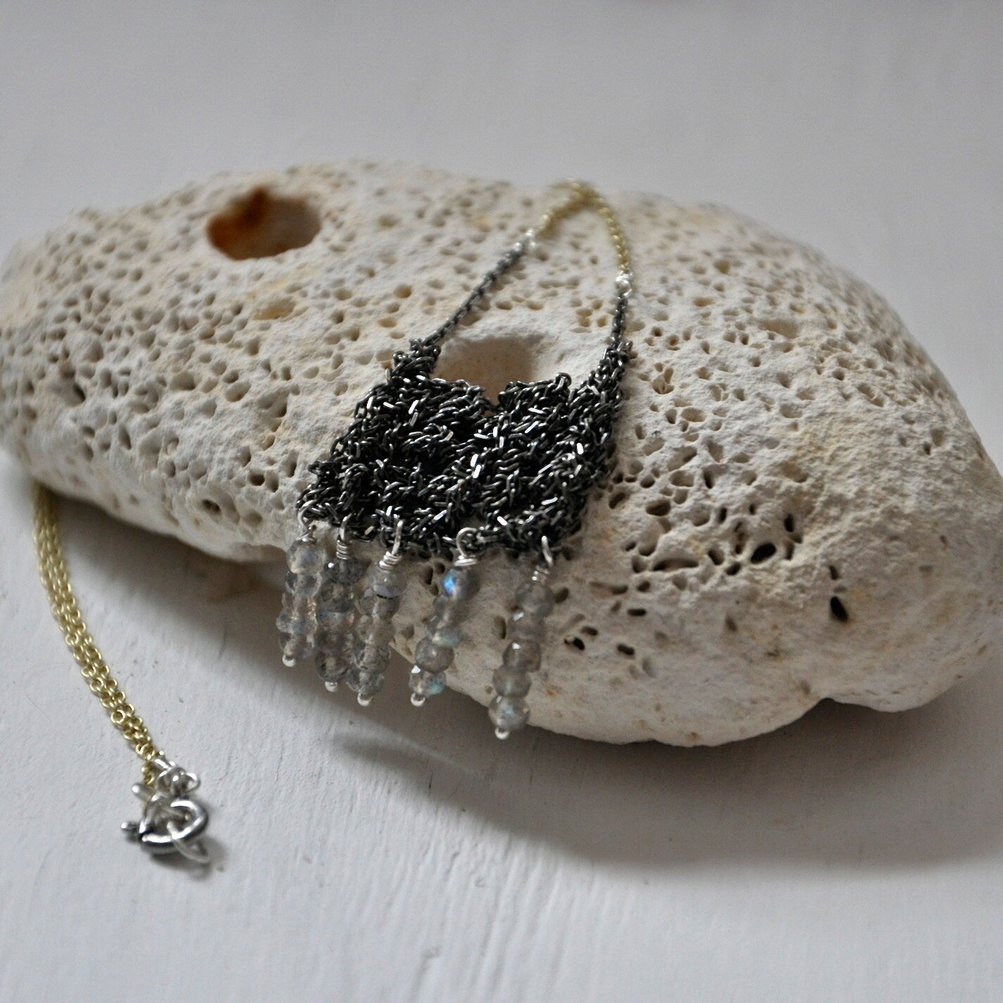 Square Crochet Pendant Necklace
