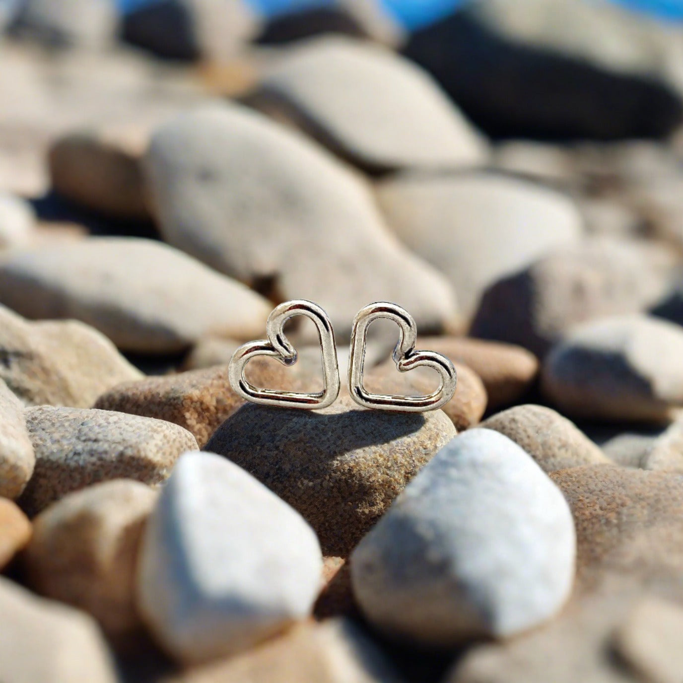 Heart shaped stud earrings