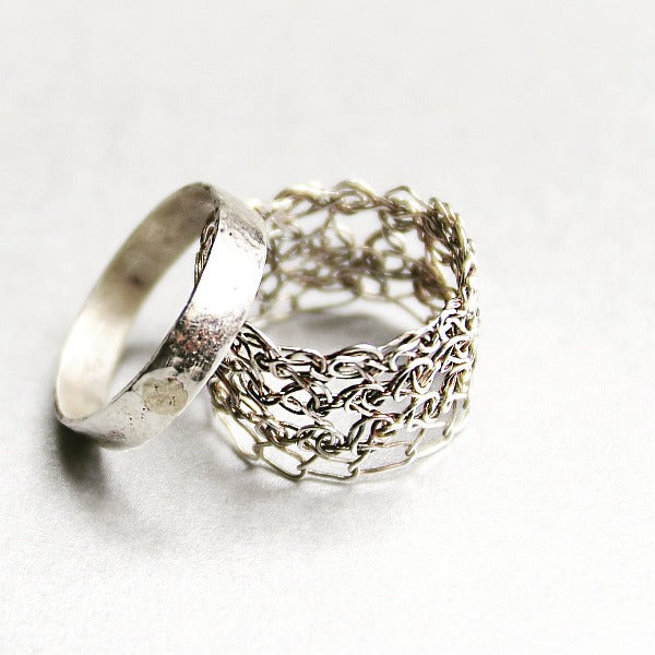 Wide Band Crochet Ring
