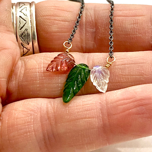 Triple Leaf Necklace
