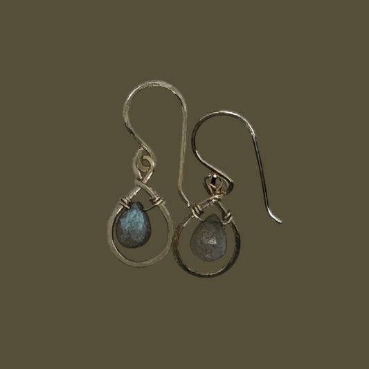 Labradorite Dew Drop Earrings - Gold Filled
