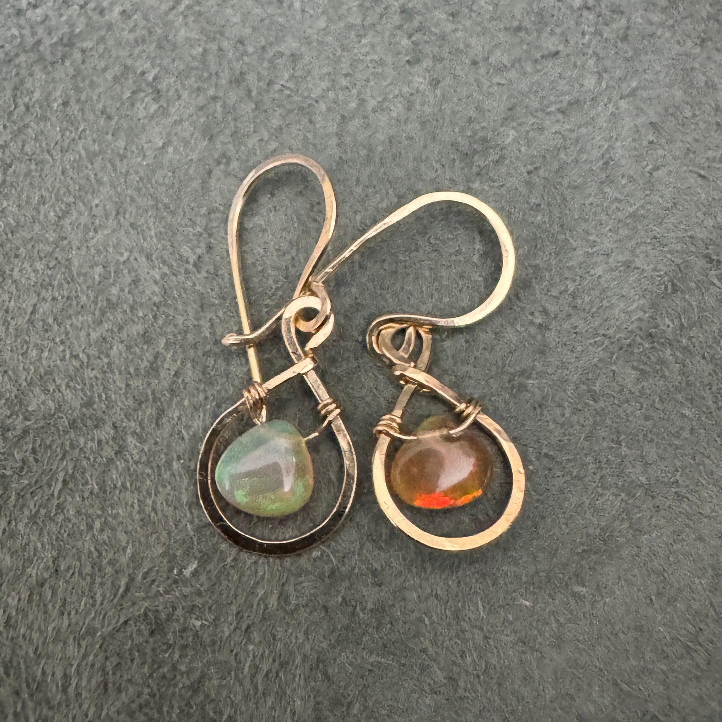 Opal Dew Drop Earrings - Gold Filled