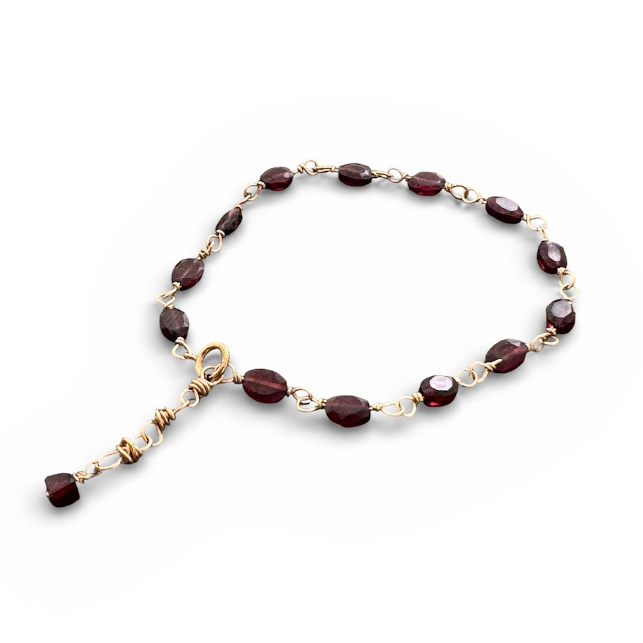 Gold-Filled Garnet Bracelet | Handmade January Birthstone Jewellery