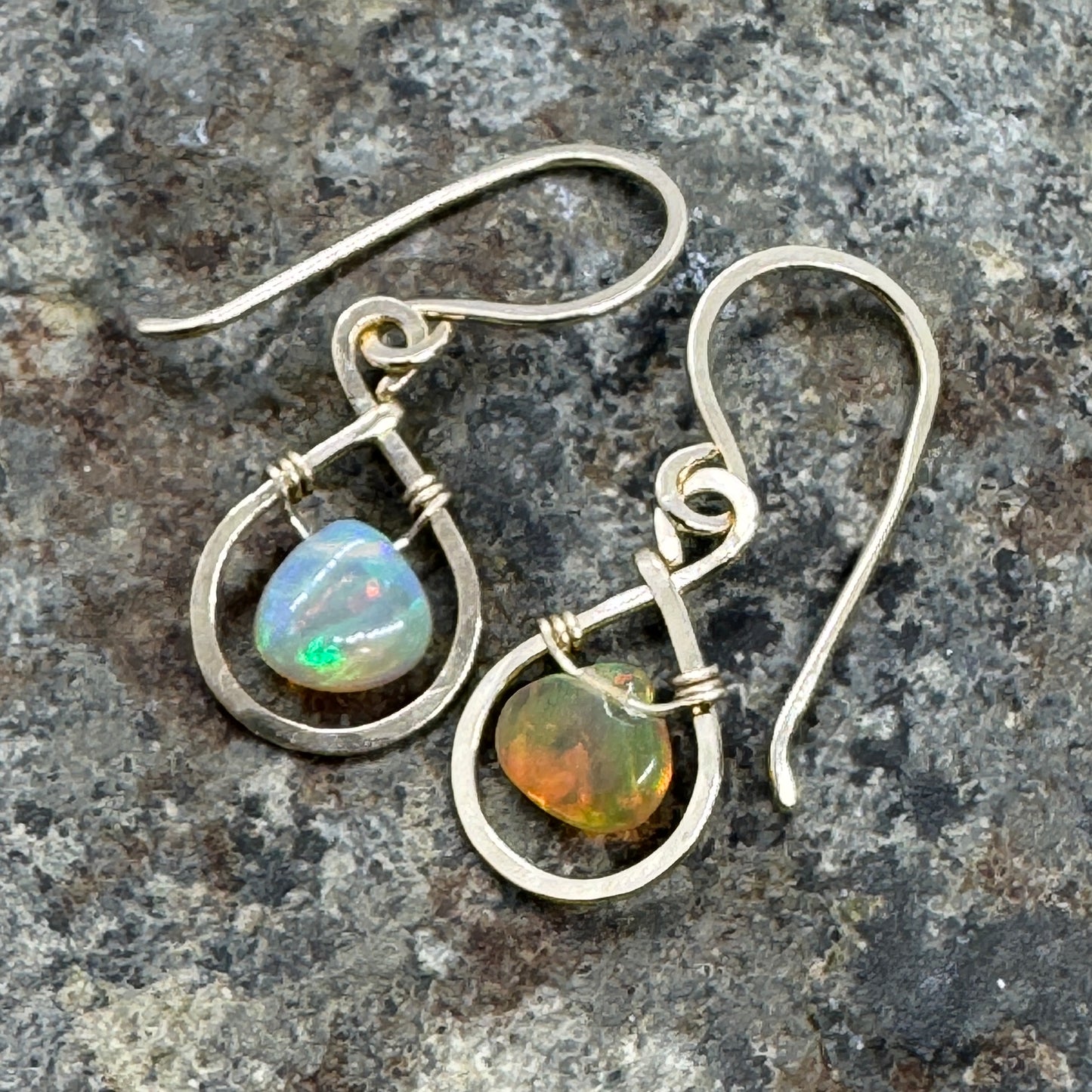 Opal Dew Drop Earrings - Gold Filled