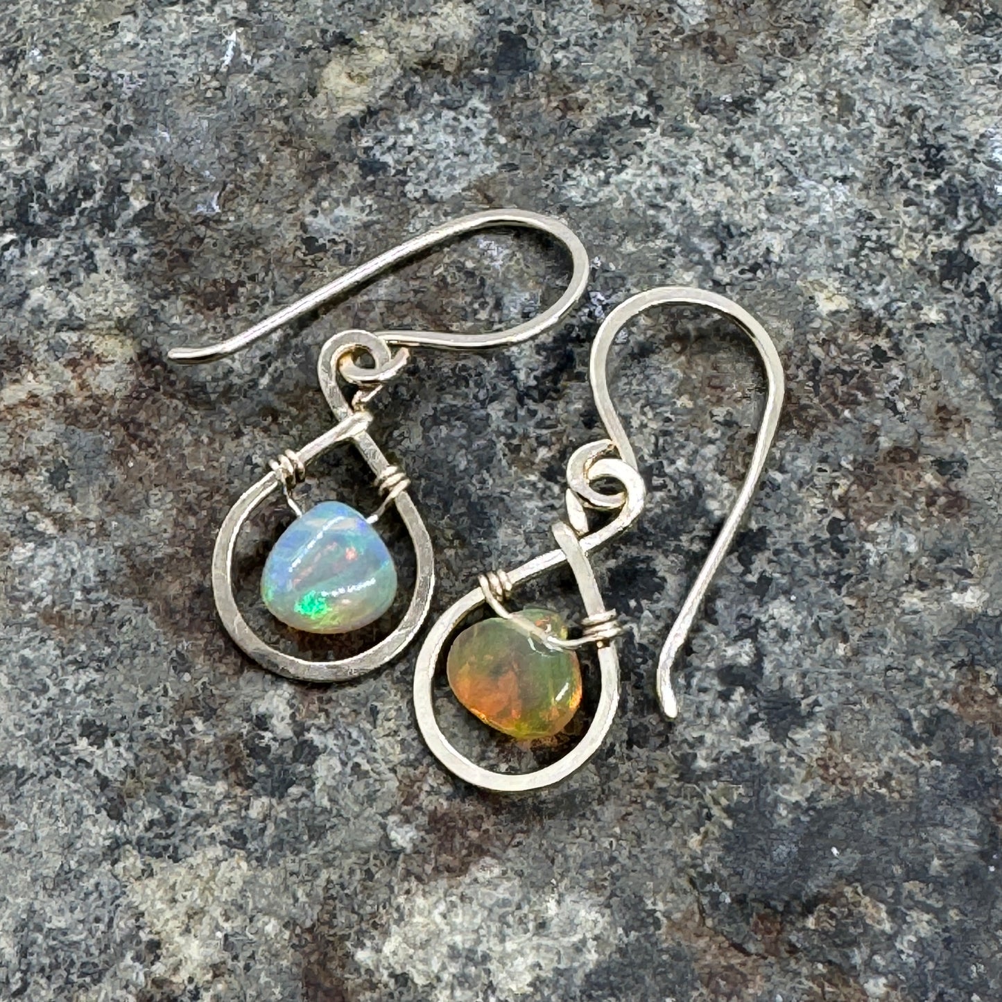 Opal Dew Drop Earrings - Gold Filled