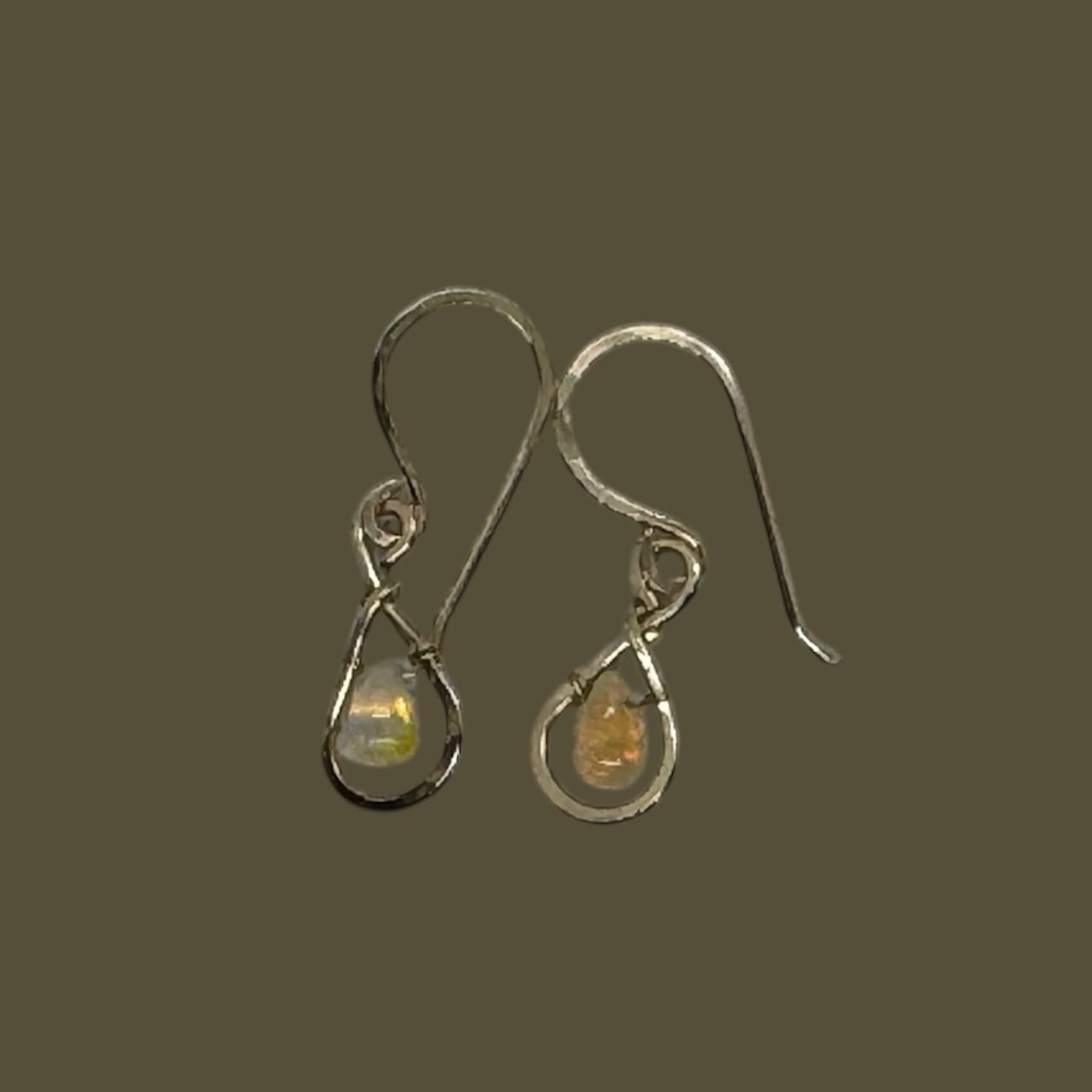 Opal Dew Drop Earrings - Gold Filled