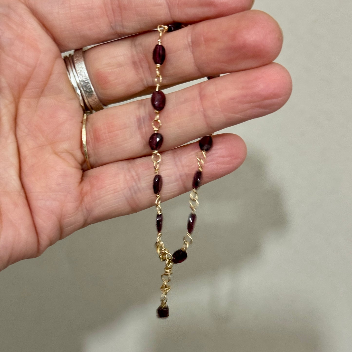 Gold-Filled Garnet Bracelet | Handmade January Birthstone Jewellery