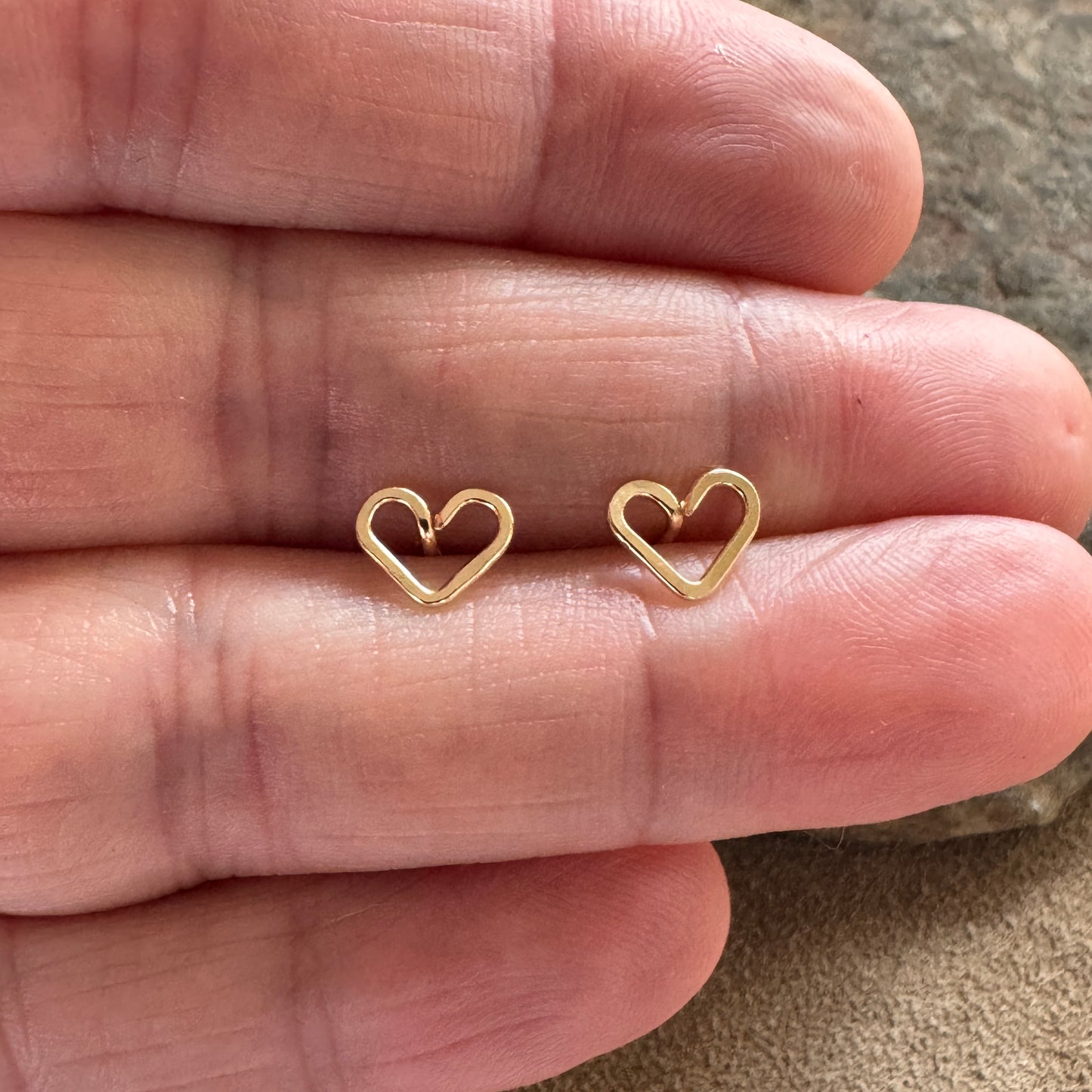Gold Filled Heart Stud Earrings
