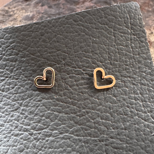 Gold Filled Heart Stud Earrings