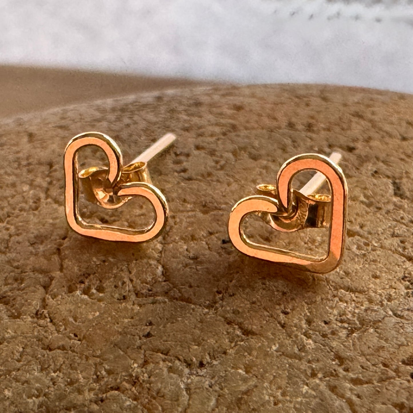Gold Filled Heart Stud Earrings