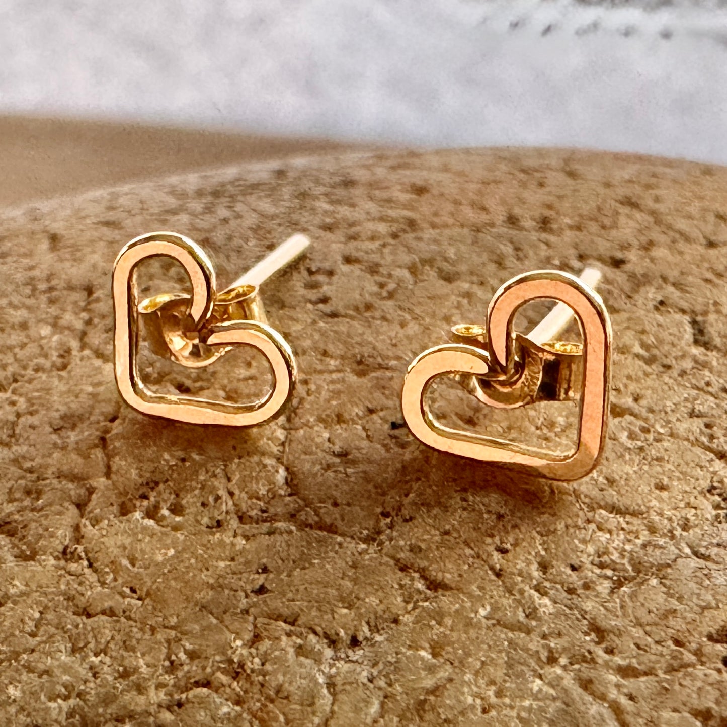 Gold Filled Heart Stud Earrings