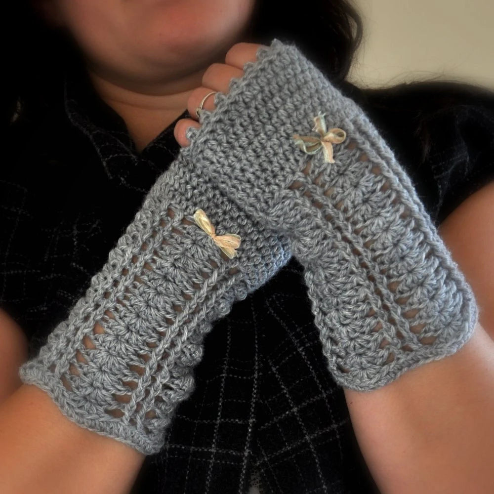 Romantic Fingerless Gloves Crochet Pattern (Digital Download)