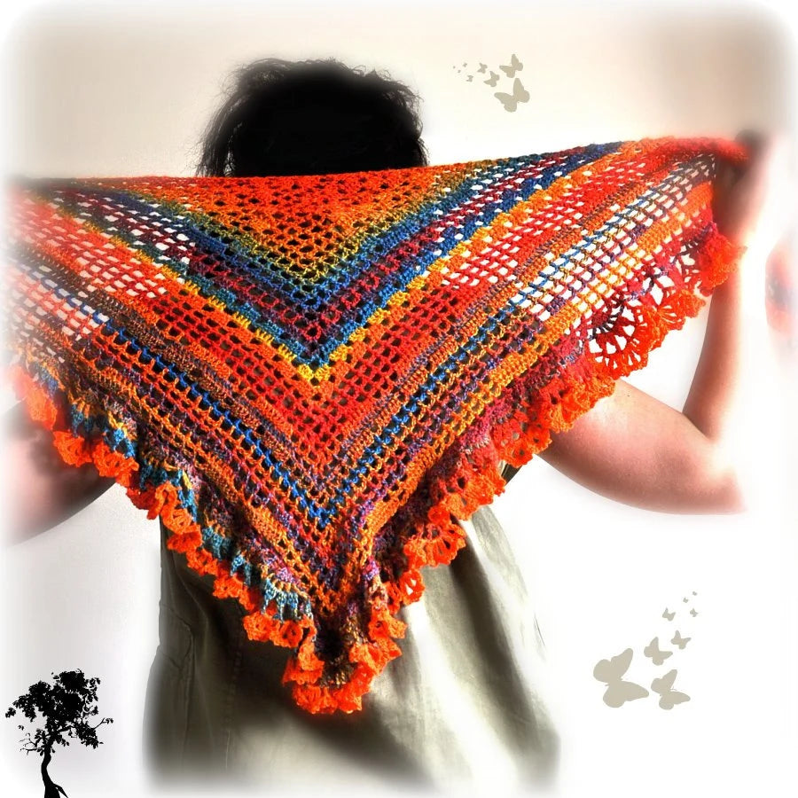 Triangular Boho Shawl Crochet Pattern (Digital Download)