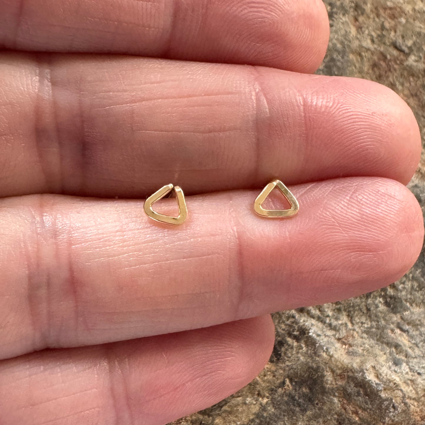 Gold Filled Triangle Stud Earrings