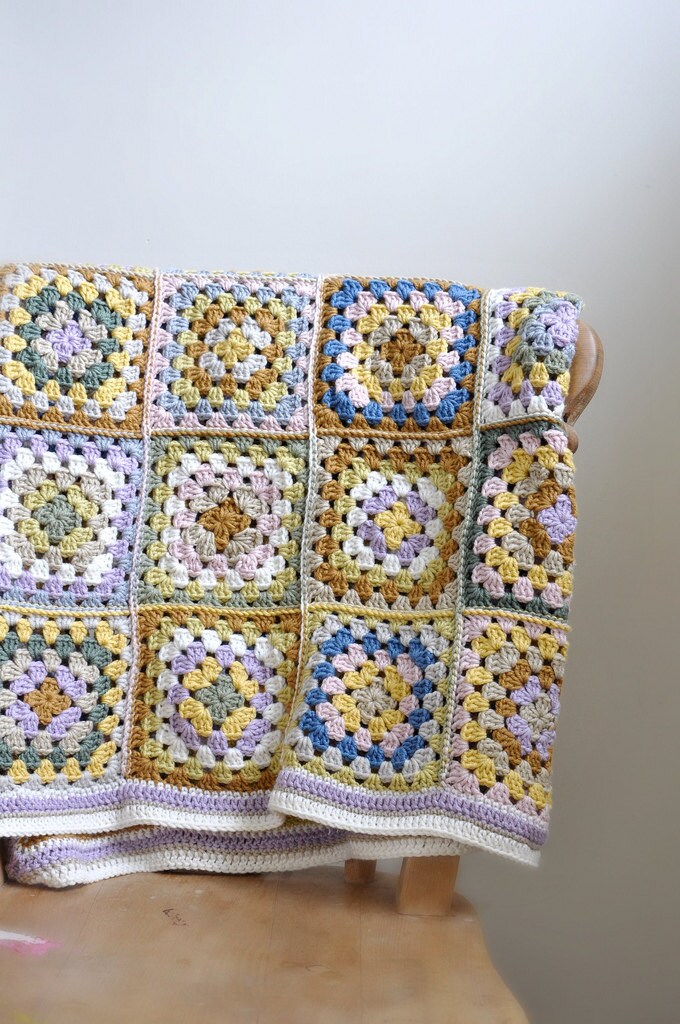 Granny Square Crochet Lap Blanket - MADE TO ORDER