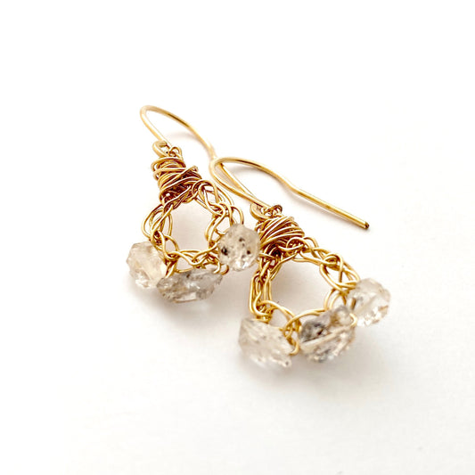 Herkimer Diamond Crochet Earrings