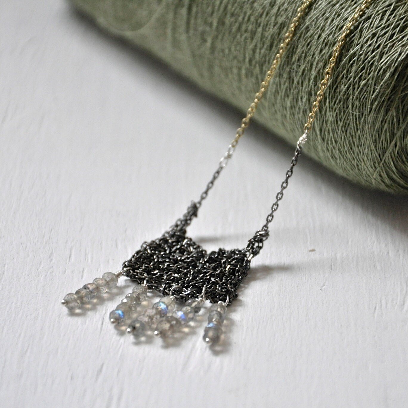 Square Crochet Pendant Necklace
