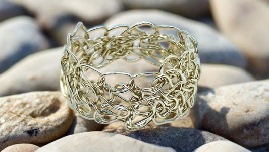 Wide Band Crochet Ring